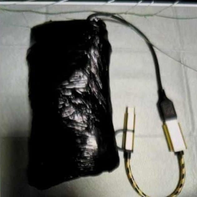 The explosive device found in the hotel