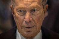 Democratic presidential contender Michael Bloomberg attends a sustainable finance panel at the COP25 summit in Madrid, Tuesday Dec. 10, 2019. (AP Photo/Bernat Armangue)