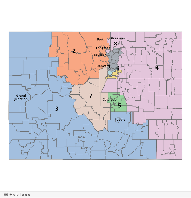 Congressional Map w/ Districts 