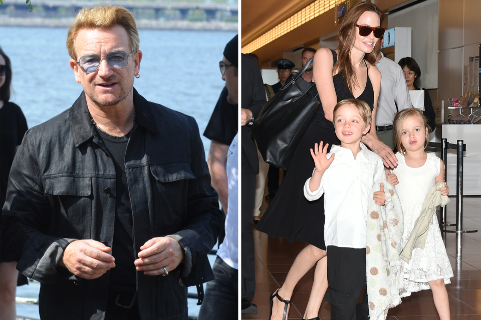 Bono and Knox and Vivienne Jolie-Pitt