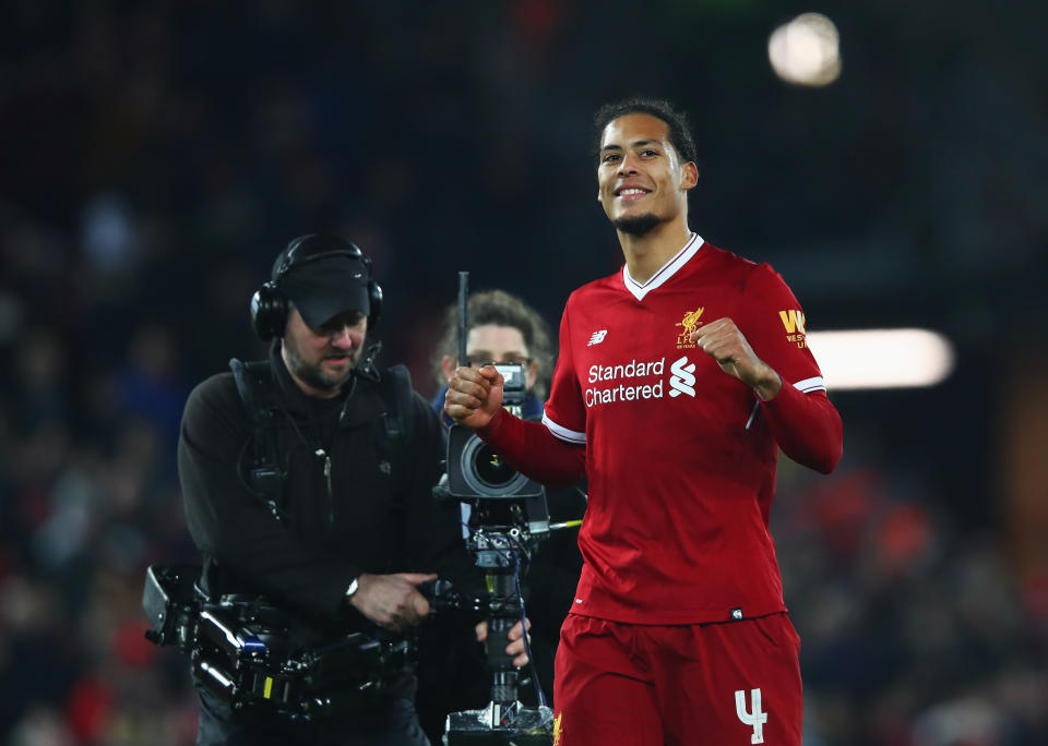 Virgil van Dijk during the Emirates FA Cup Third Round match between Liverpool and Everton at Anfield on January 5, 2018 in Liverpool, England.