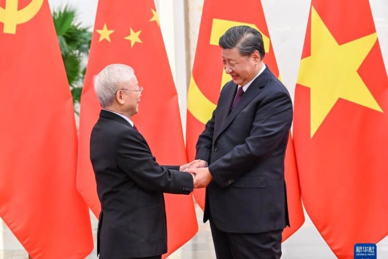 2022年10月31日，越南越共中央總書記阮富仲訪問北京，與習近平舉行會談（新華社）