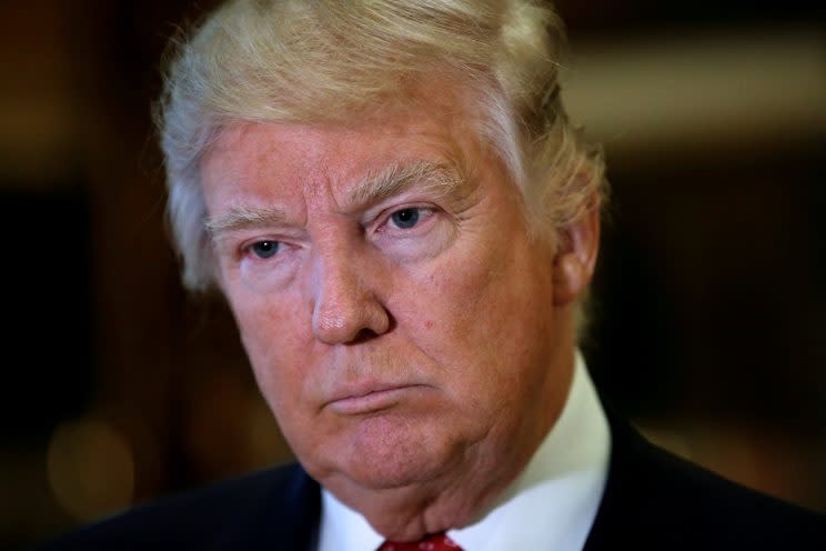 President Trump listens to questions from reporters. (Photo: Mike Segar/Reuters)