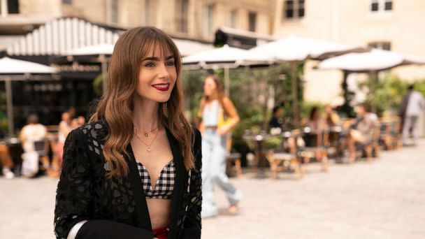 PHOTO: Lily Collins as Emily Cooper in  season 3 of 'Emily in Paris.' (Stephanie Branchu/Netflix )