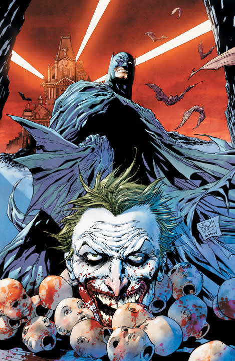 FILE - In this file photo of a comic book image released by DC Comics, the cover of the new Detective Comics No. 1, featuring Batman and The Joker, are shown. Fans fear the mass shooting at a midnight screening of "The Dark Knight Rises" in Aurora, Colo. on Friday, July 20, 2012, will forever be associated with the legend of Batman. (AP Photo/DC Comics, File)