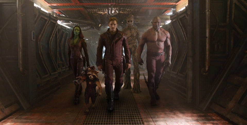 GUARDIANS OF THE GALAXY (2014) ZOE SALDANA ROCKET RACCOON CHRIS PRATT GROOT DAVE BAUTISTA JAMES GUNN (DIR) MOVIESTORE