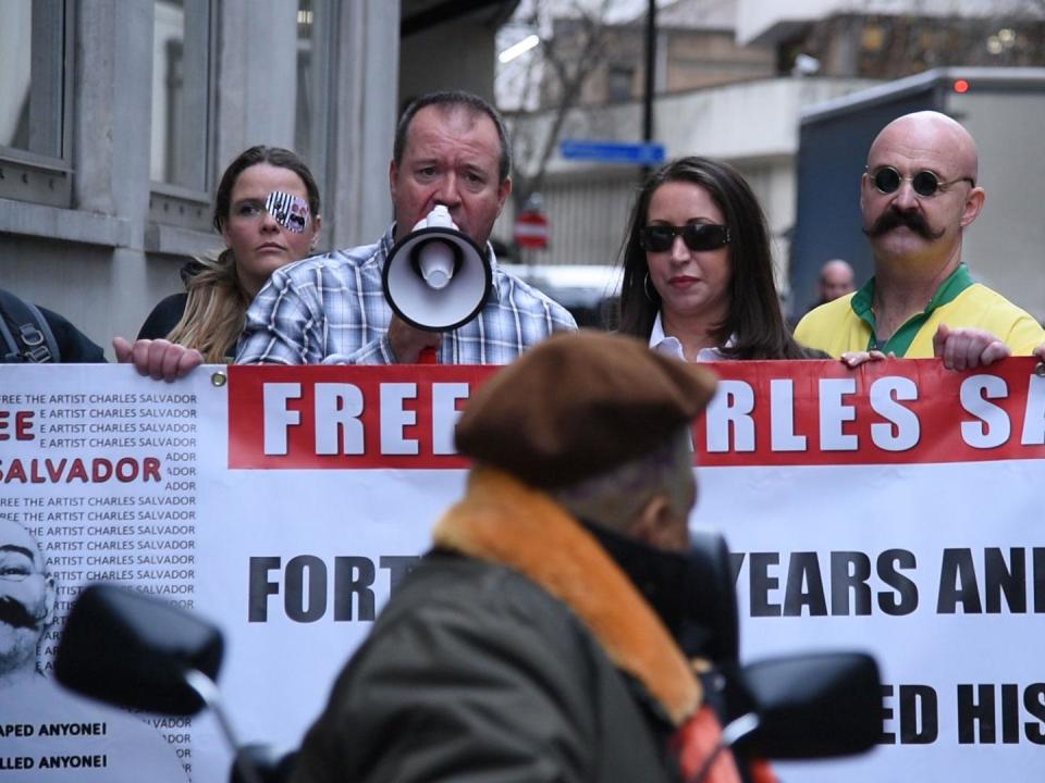 'He's a lovely man': Charles Bronson's friends and new wife march for release of UK's 'most violent prisoner'