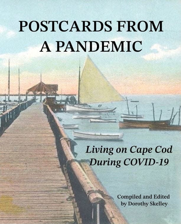 Cover of "Postcards From A Pandemic" designed by Deb Cubillos based on an original 1907 postcard, courtesy of the Centerville Historical Museum.