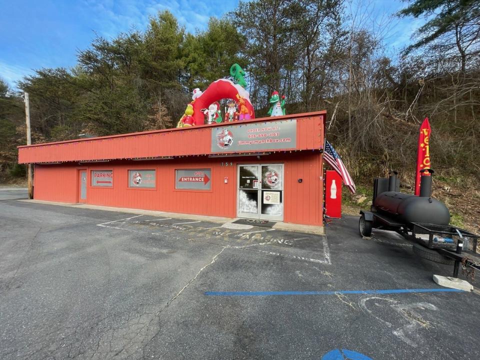 Jimmy's Munch Box, located at 759 Carl Eller Road in Mars Hill, uses a smoker to cook chicken wings.