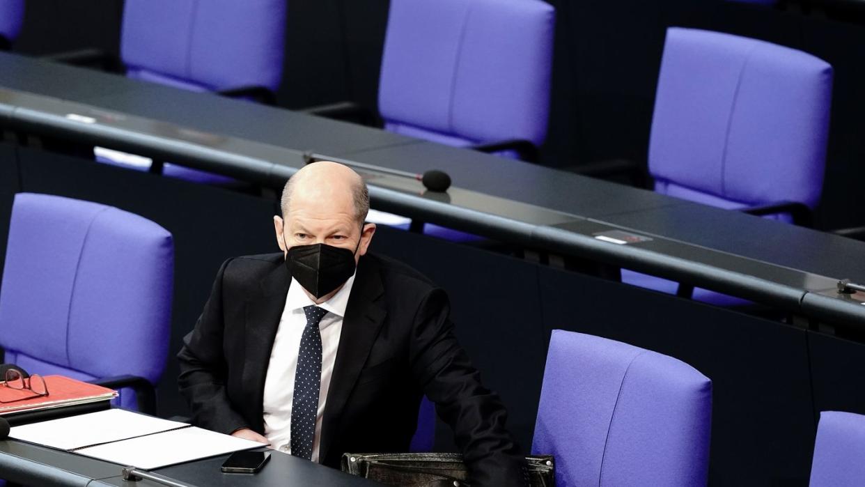 Olaf Scholz, Bundesminister der Finanzen, während einer Sitzung des Bundestags.