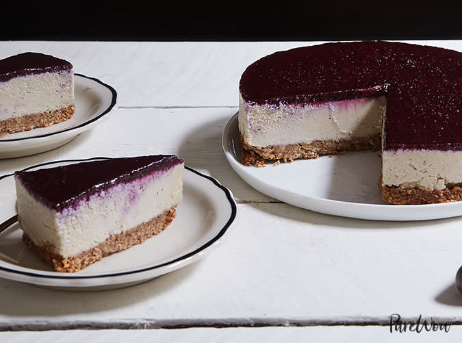 Dairy-Free Cheesecake with a Blueberry Topping