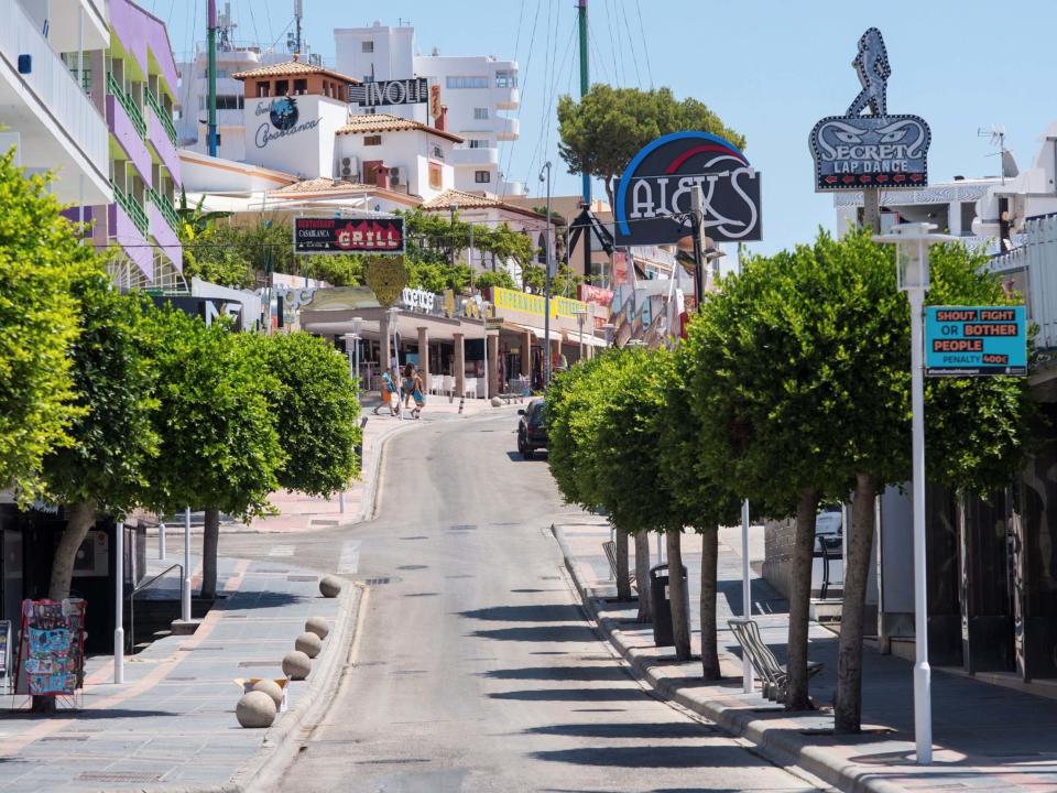 View of Punta Ballena street in Magaluf, Baleares, Spain: EPA