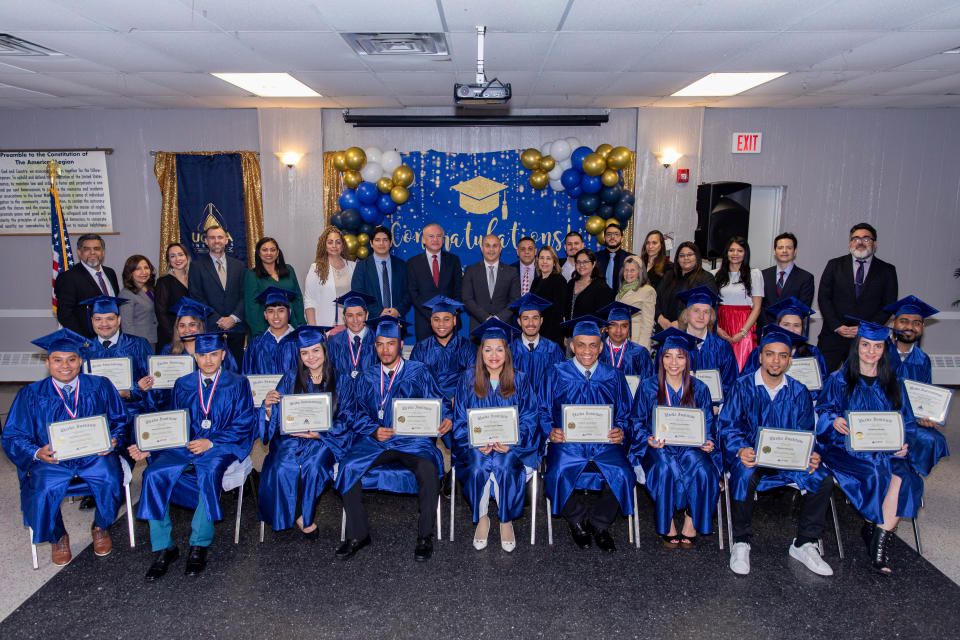 Graduates from the Uceda Institute, a language school based in several states including New Jersey with branches in cities such as Paterson and Passaic.