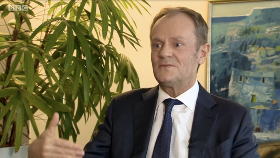 Donald Tusk on the BBC's Andrew Marr Show on Sunday (BBC)