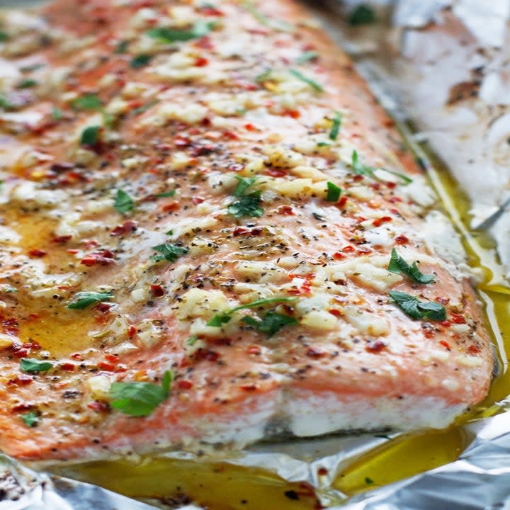 garlic butter baked salmon