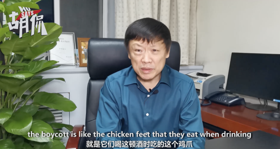 Global Times editor Hu Xijin seen in the video. Source: Global Times