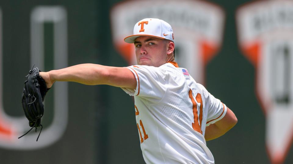 Texas' Tanner Witt pitches during a game in Coral Gables, Fla., last June.