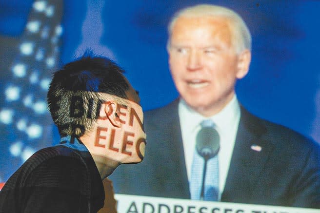 美國總統當選人拜登（Joe Biden）成功跨越270張選舉人票門檻，確定當選第46任美國總統。（本報系記者黃世麒攝）