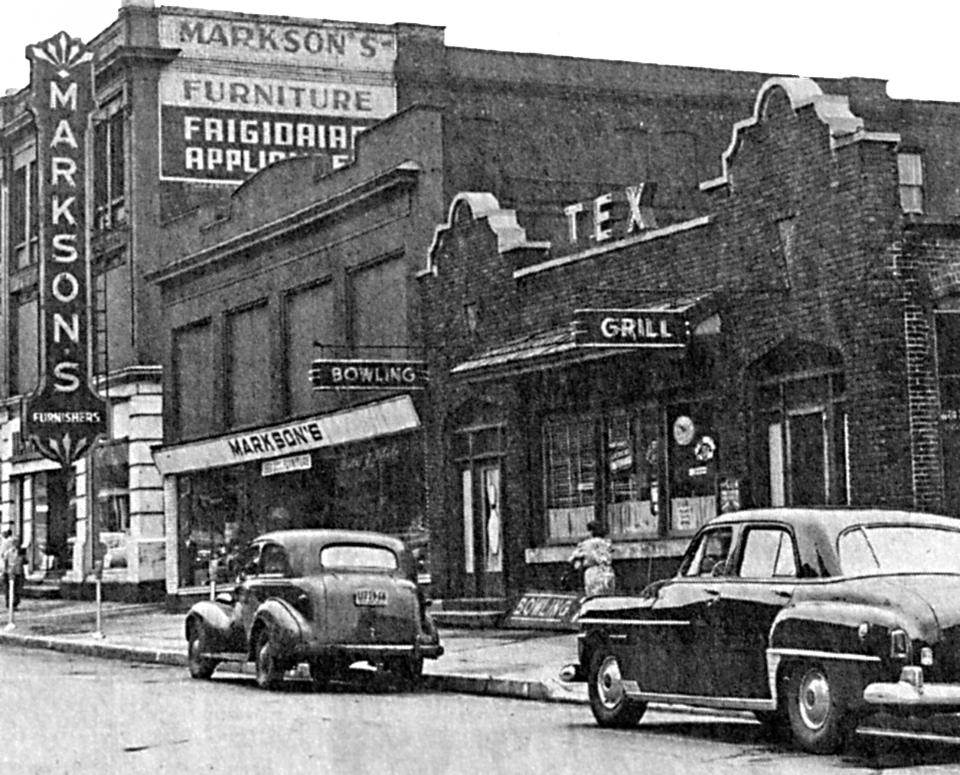 Not too many years ago, bowling was one of the most popular sports in Utica and vicinity—perhaps the most popular. Dozens of bowling establishments dotted the area and thousands of men and women joined leagues. This 1951 photo shows the popular six-lane Tex alleys in the 600 block of Bleecker Street in East Utica. Downtown Utica was the home of the Palace, the Empire and the Rogers. The city also had the Royal, the Sunset, the Heintz and the Knights of Columbus. The Utica Maennerchor, on Columbia Street, also had alleys.