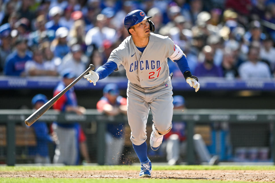 鈴木誠也轉戰大聯盟首季，開季表現不俗。（Photo by Dustin Bradford/Getty Images）