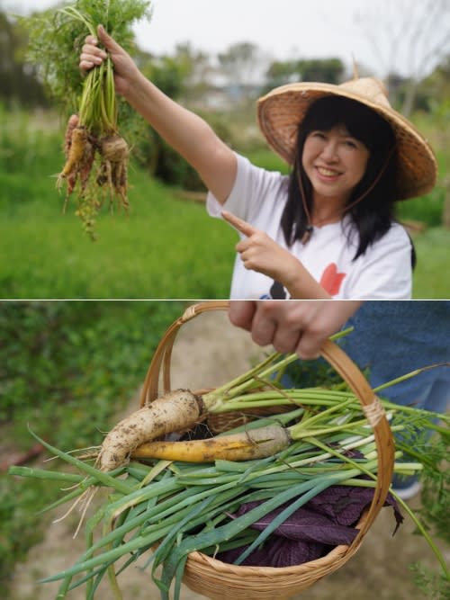 收穫滿滿！準備回廚房做菜囉。