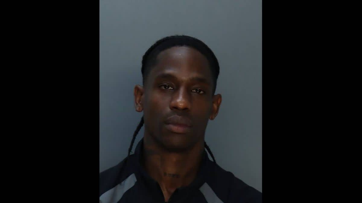 Travis Scott mug shot after June arrest for trespassing after warning and disorderly intoxication (Miami-Dade Corrections)