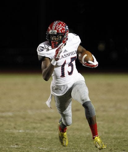 Grant Holloway starred as a football player at  Grassfield High School in Chesapeake, Virginia.