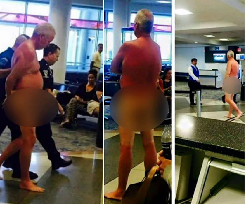 Man protests overbooked flight by stripping naked