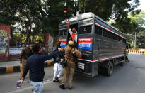 Protesters shout slogens with placards during a demonstration against India's new citizenship law CAA ( Citizenship amandment Act ) in Allahabad on December 19,2019 . Indians defied bans nationwide as anger swells against a citizenship law seen as discriminatory against muslims, following days of protest, clashes, and riots that have left six dead .(Photo by Ritesh Shukla/NurPhoto via Getty Images)