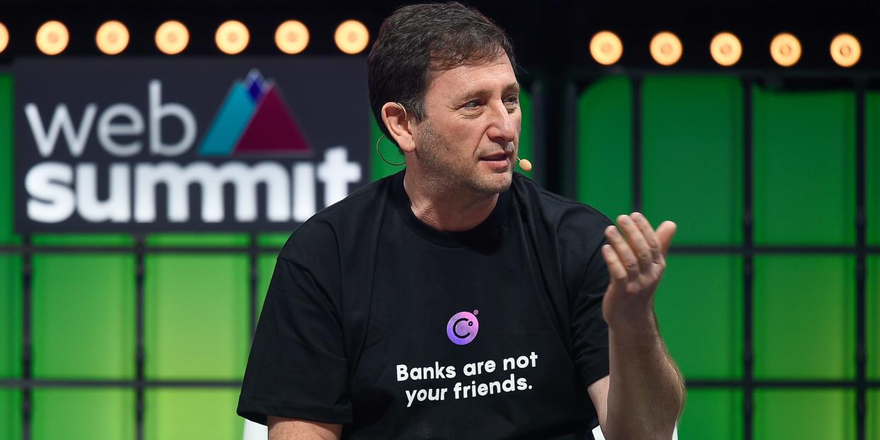 Celsius founder and CEO Alex Mashinsky speaks at the Web Summit conference in 2021.