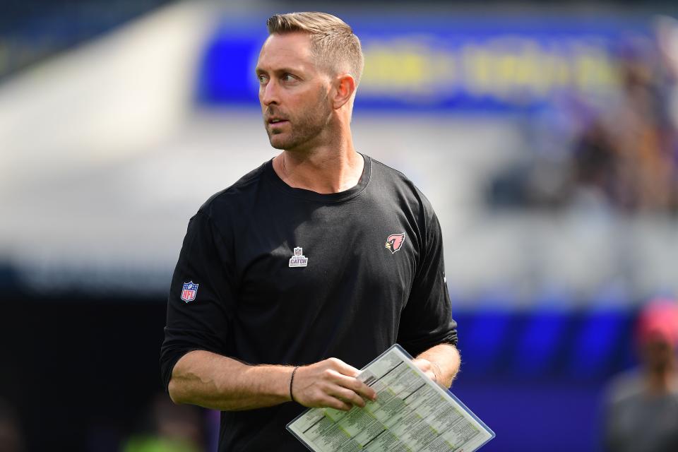 Arizona Cardinals head coach Kliff Kingsbury will miss Sunday's game against the Cleveland Browns after testing positive for COVID-19.