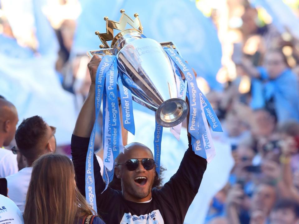 Vincent Kompany said he had “given everything” to Manchester City as he bade an emotional farewell to the club in front of 100,000 fans.The long-serving captain announced on Sunday he was leaving City after 11 successful years to take up the role of player-manager at Anderlecht.Consequently the 33-year-old was the star of the show as City celebrated this season’s historic treble with an open-top bus parade through Manchester city centre on Monday.Speaking as the parade culminated with a stage show outside Manchester Cathedral, the Belgian said: “I’ve given everything I could for this club. I can’t tell you how proud of that I am. I have nothing left. I have given everything.”Kompany’s future had been the subject of speculation for some time but he realised the time was right to leave when he scored a spectacular winner against Leicester earlier this month. His long-range strike, in their penultimate game of the season, took City within one game of retaining their Premier League title.He said: “The moment that ball against Leicester went ‘top bins’ I knew I was done! I couldn’t do anything better. It felt right.” The Belgian now expects the club to go on to even greater success in the future.Kompany, who ended his speech with a mic drop, said: “Eleven years at this club, what a journey we’ve been on. We were always a great club without silverware but now we’ve got silverware and I’m really proud.“This group of players – we’ve given you something you deserved for a long time. Now this team is ready to achieve so much more.”Kompany won 10 major trophies during his time with City, culminating with Saturday’s FA Cup final victory over Watford. Manager Pep Guardiola paid tribute to his captain and tipped him to return to City in some capacity in the future.He said: “I think we’re going to miss him a lot. I’m going to miss him but he is going to see us in the future because he is coming back sooner or later. It’s the best way to say goodbye after an incredible season together. He was a real captain, he helped us a lot. We’re going to show him how we love him.”Guardiola, who was wearing a flat cap in tribute to the late Bernard Halford, the club’s life president who died recently, said he had thought “zero” about next season.He said: “Now it’s time to have good food, good wine and enjoy this incredible season together. In a few weeks we are going to think about it. Now we are going to enjoy what we have done.”Organisers of the event estimated the crowd to be around 100,000. Banners branded City as ‘The Fourmidables’, reflecting their treble of Premier League, FA Cup and Carabao Cup along with the Community Shield.It was the first time any side had completed a clean sweep of all the domestic trophies. City were also joined by their victorious women’s side, who won an FA Cup and League Cup double.