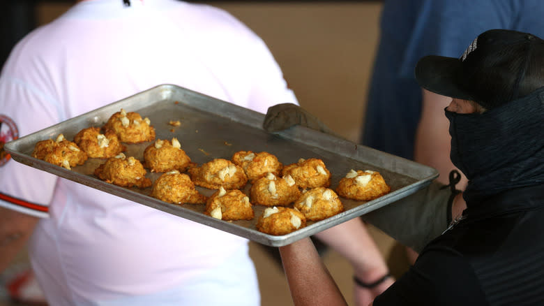 Crab cakes being served, Baltimore