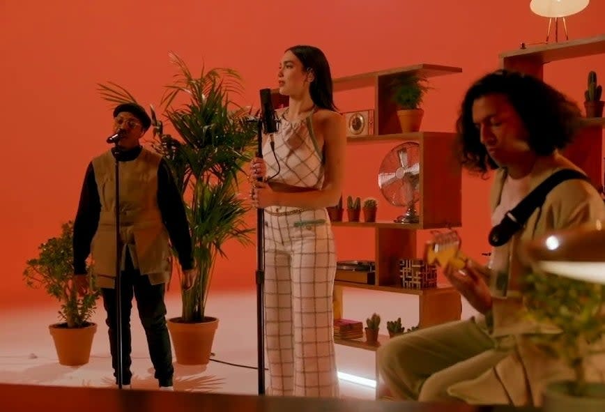 Dua Lipa and her band