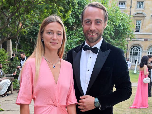 <p>David M. Benett/Dave Benett/Getty</p> Alizee Thevenet and James Middleton attend the Bulgari gala dinner to celebrate the Queen's Platinum Jubilee and unveil the 'Jubilee Emerald Garden' in July 2022 in London, England