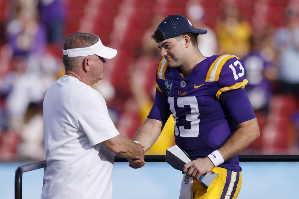 Jayden Daniels telah pergi dan kini saatnya Garrett Nussmeier di LSU. (Joe Robbins/Getty Images)