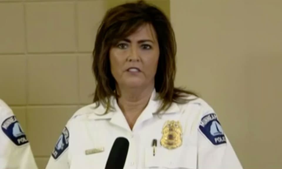 Police Chief Janee Harteau has given her first address after the shooting of Ms Damond Ruszczyk. Photo: 7 News