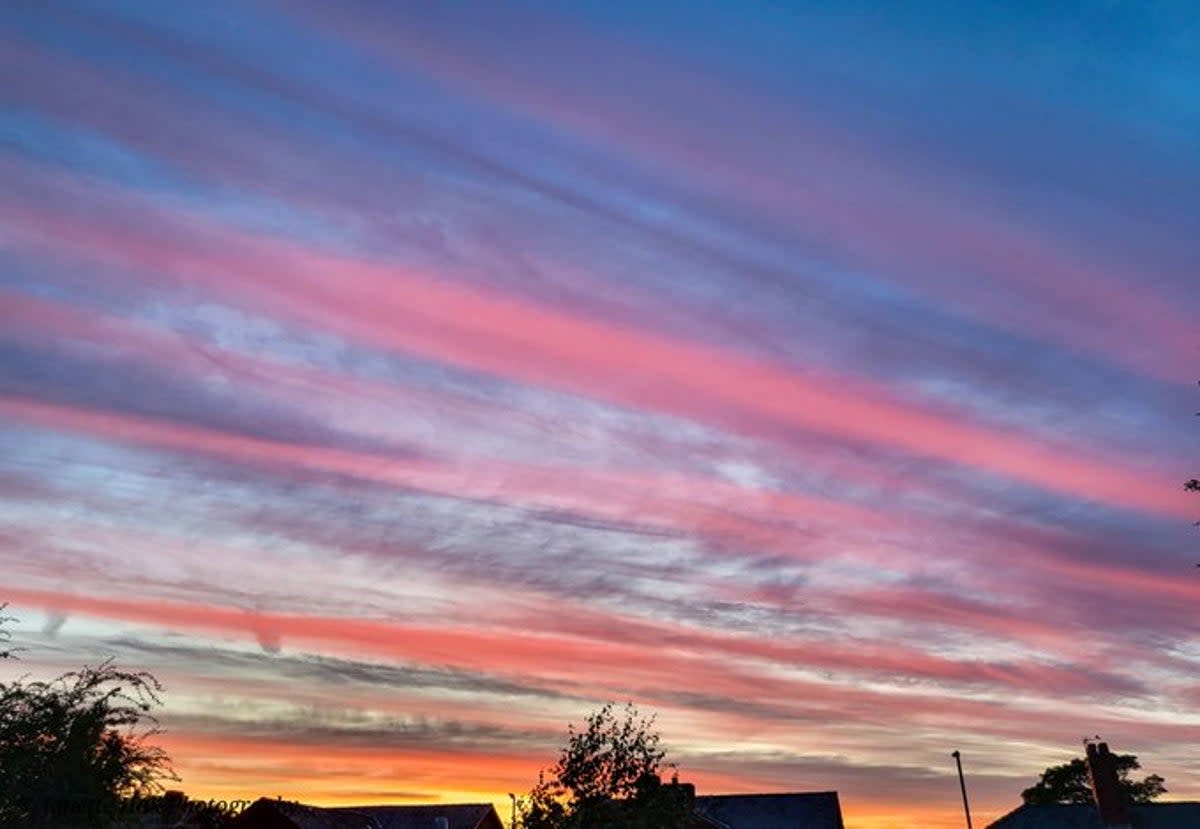 Sunset in Preston, Lancashire, on Wednesday  (@JanetteHall )