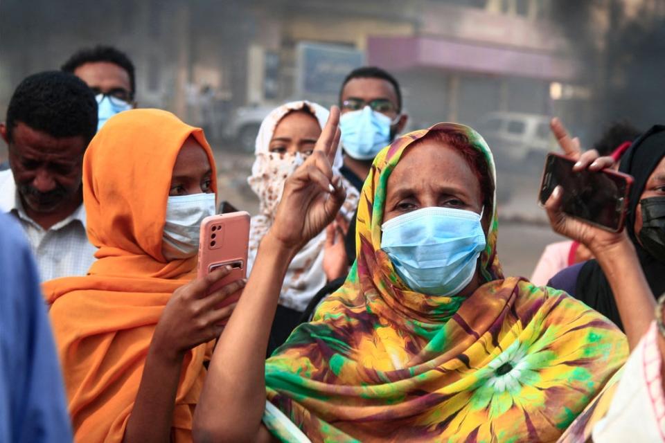 Sudanese protesters rally in Khartoum on Monday (AFP/Getty)