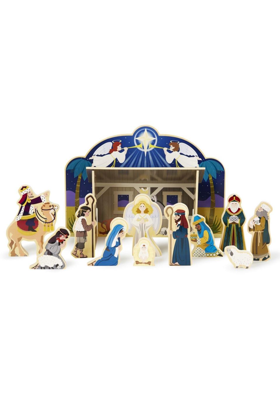 Classic Wooden Nativity Set