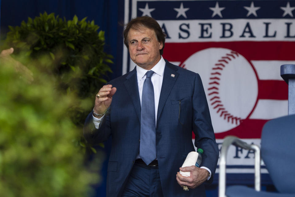 Tony La Russa at the 2019 National Baseball Hall of Fame induction ceremony. (Gregory J. Fisher-USA TODAY Sports)