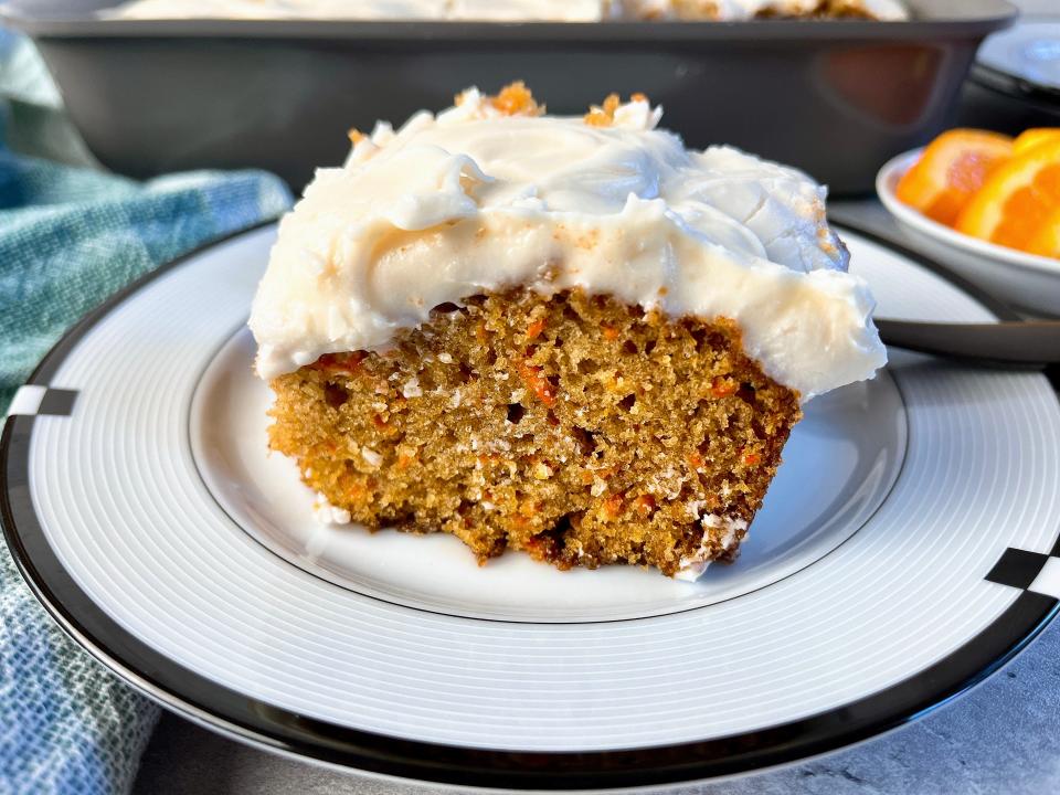 Carrot cake deserves a thick cream cheese frosting.