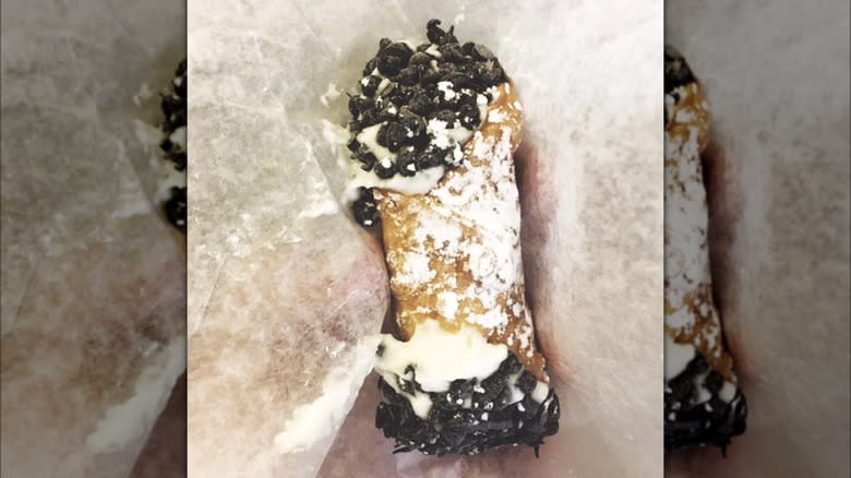 Cannoli in wax paper