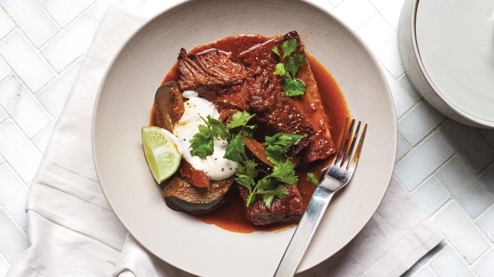 Chile-Braised Short Ribs with Acorn Squash