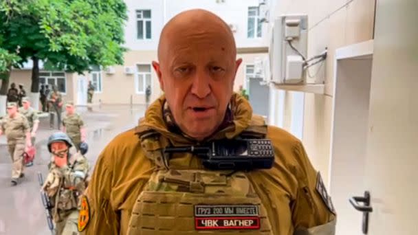 PHOTO: Yevgeny Prigozhin, the owner of the Wagner Group military company, records a video address in Rostov-on-Don, Russia, June 24, 2023. (AP Photo)