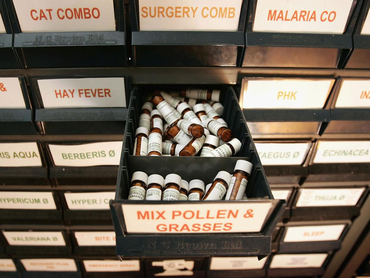 Homeopathy uses highly diluted doses of natural substances; scientists say it is effectively just water: Getty