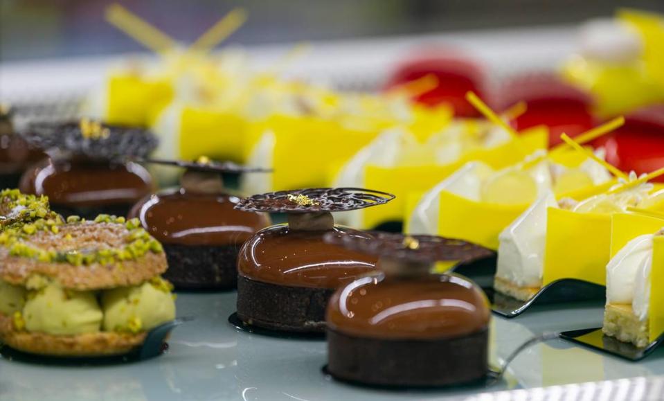 Glazed desserts at Antonio Bachour’s bakery in Coral Gables.