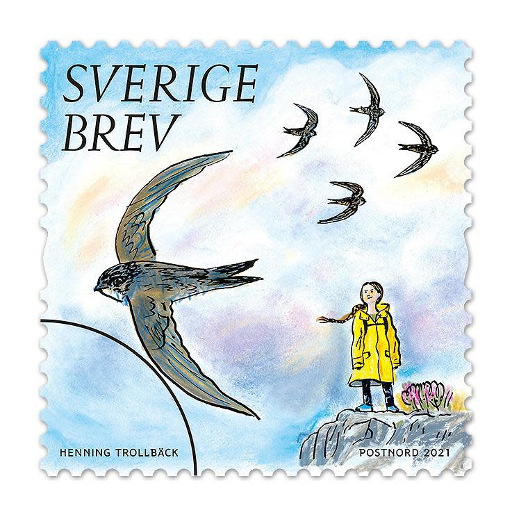 通貝里風頭一時無兩，瑞典政府更特別為咗佢而推出限定郵票。  （圖：Postnord.se@twitter）