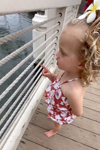 <p>Instagram/brittanylynne</p> Sterling Mahomes looking out at the water.