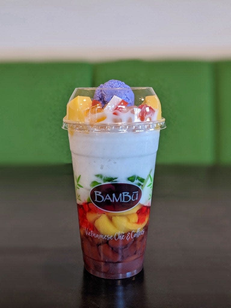 The Halo Halo is a popular dessert drink with coconut milk and red beans, jackfruit, red tapioca and more.